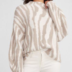 Express Tiger Print Cozy Mock Neck Sweater
